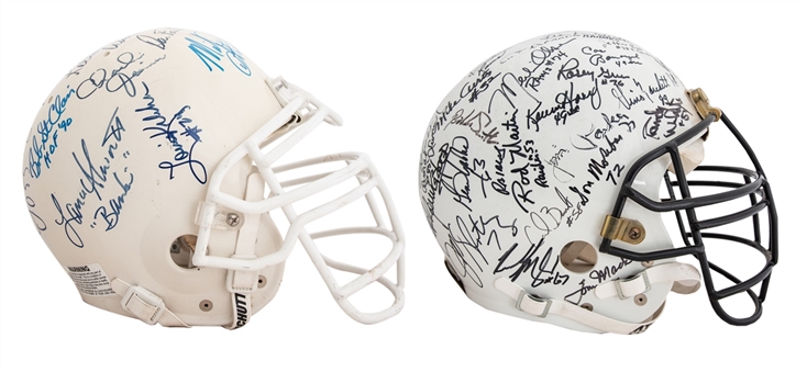 Lot of (2) Football Hall of Famers Full Size All-White Multi-Signed Helmets (Beckett)